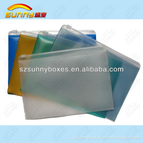 Semi-transparent pvc plastic zipper bag